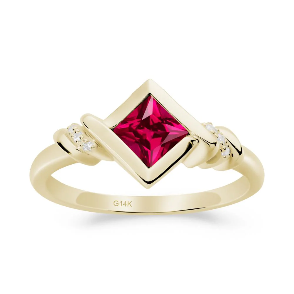 Princess Cut Ruby Statement Ring - Image 4