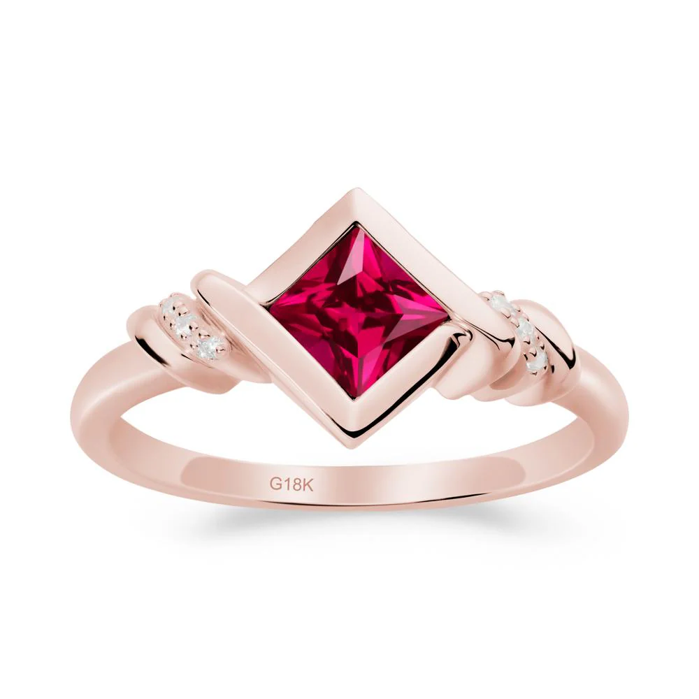Princess Cut Ruby Statement Ring - Image 5