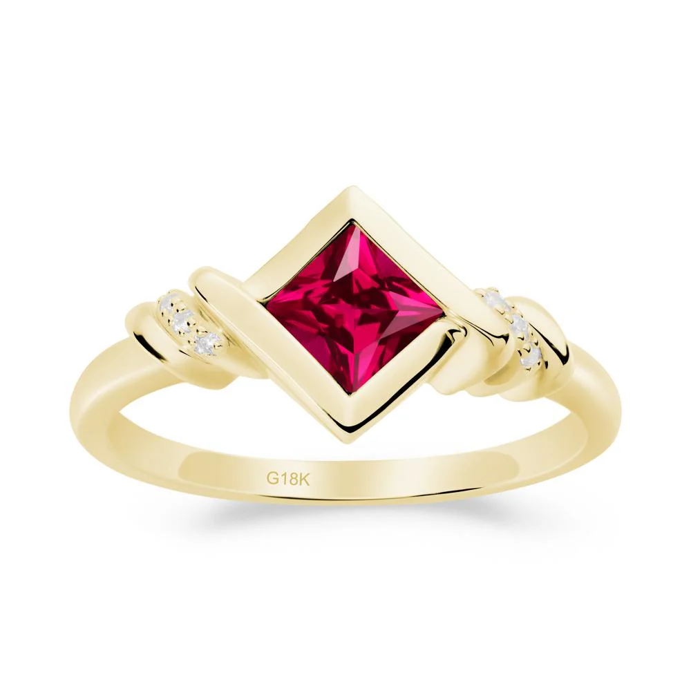 Princess Cut Ruby Statement Ring - Image 6
