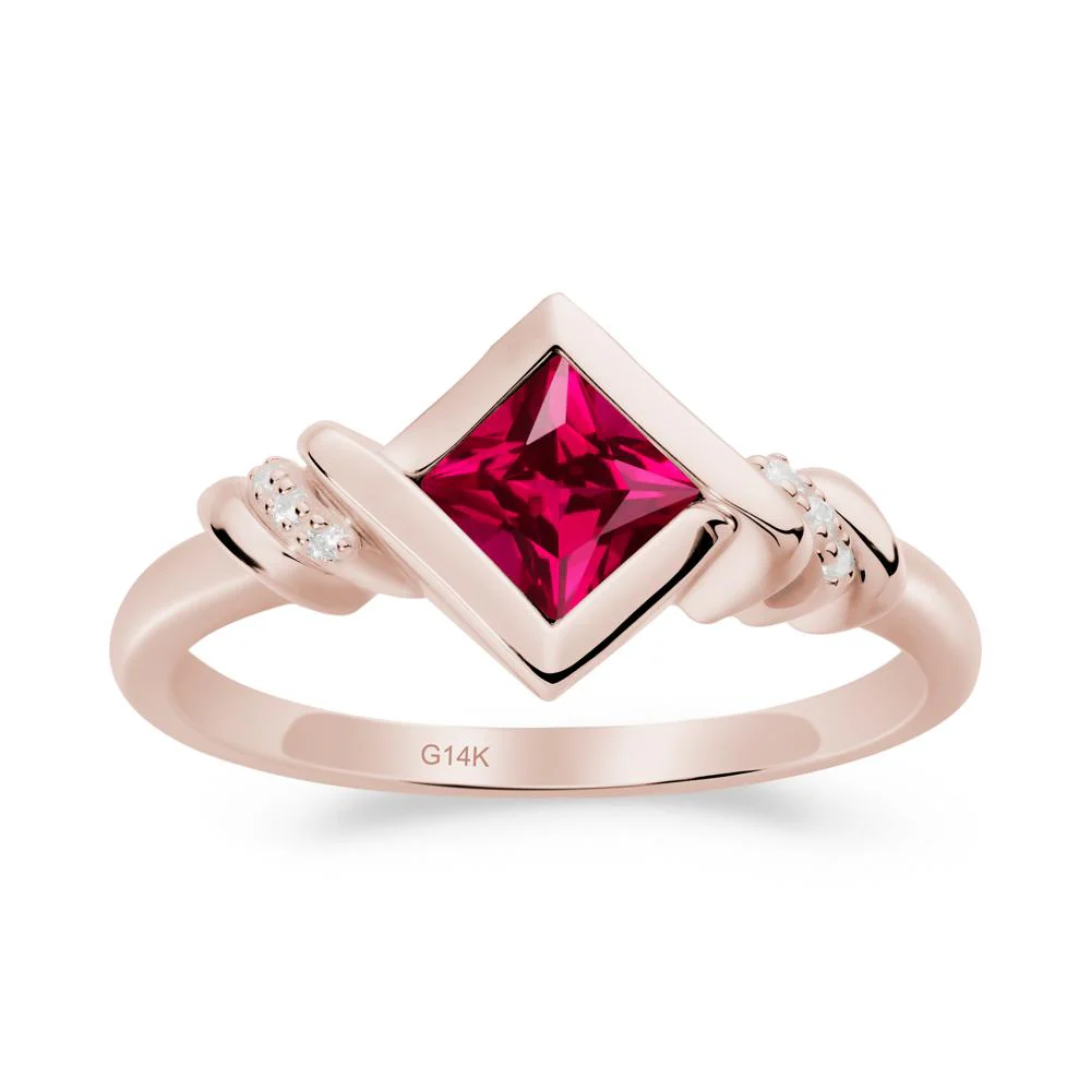 Princess Cut Ruby Statement Ring - Image 8