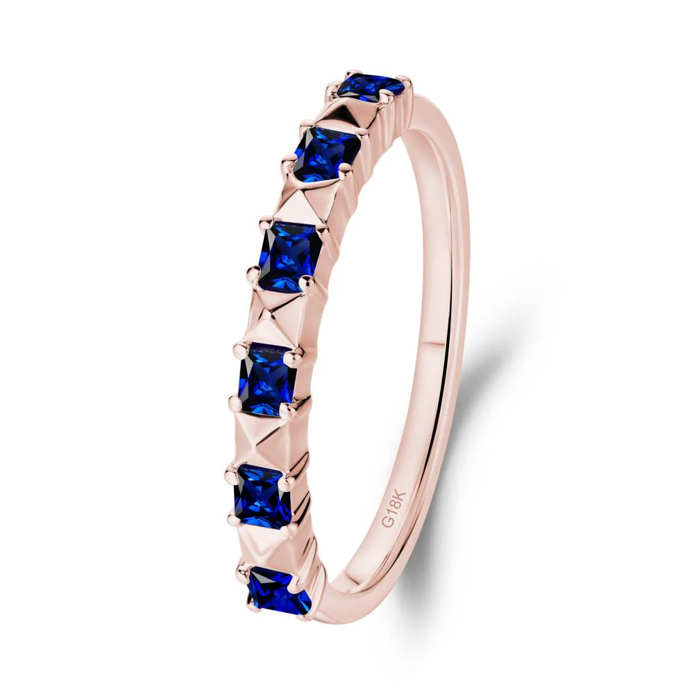 Princess Cut Sapphire Stacking Ring - Image 6