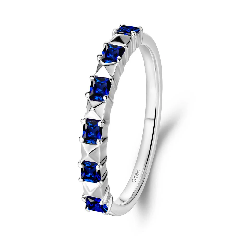 Princess Cut Sapphire Stacking Ring - Image 9
