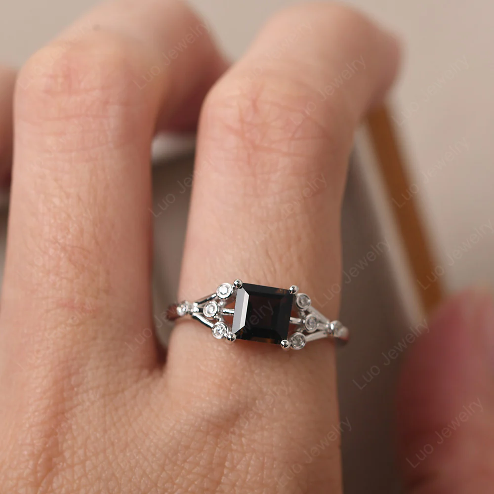 Square Cut Smoky Quartz Constellation Ring - Image 5