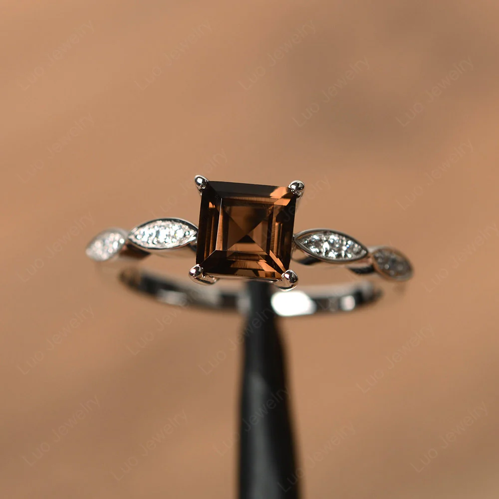Square Cut Smoky Quartz Ring - Image 2