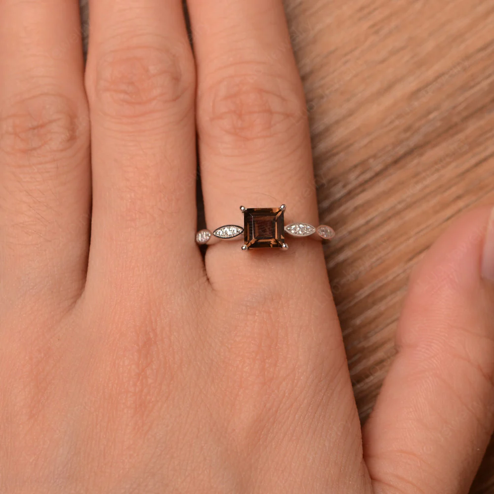 Square Cut Smoky Quartz Ring - Image 4