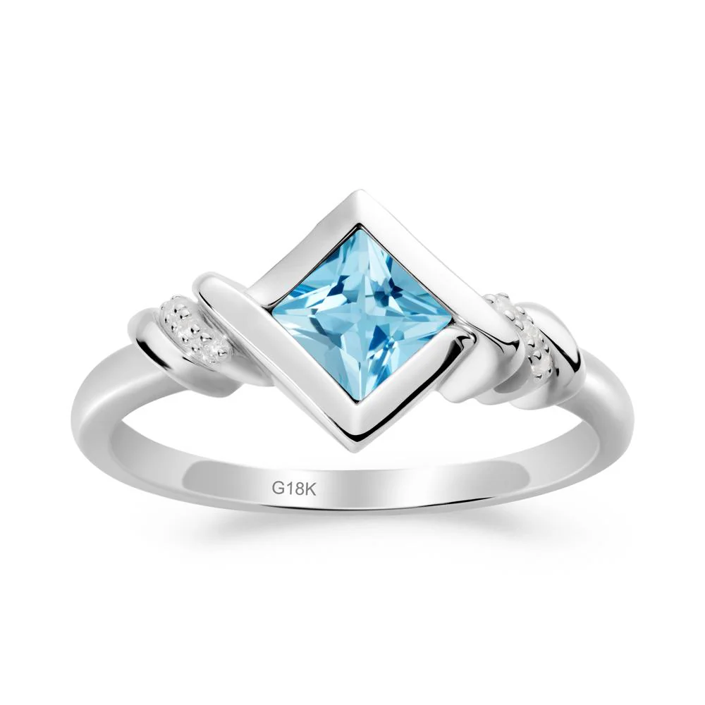 Princess Cut Swiss Blue Topaz Statement Ring - Image 6