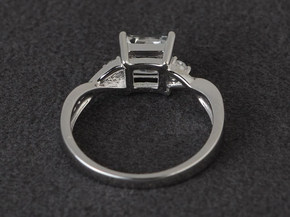 Princess Cut White Topaz Engagement Ring - Image 31
