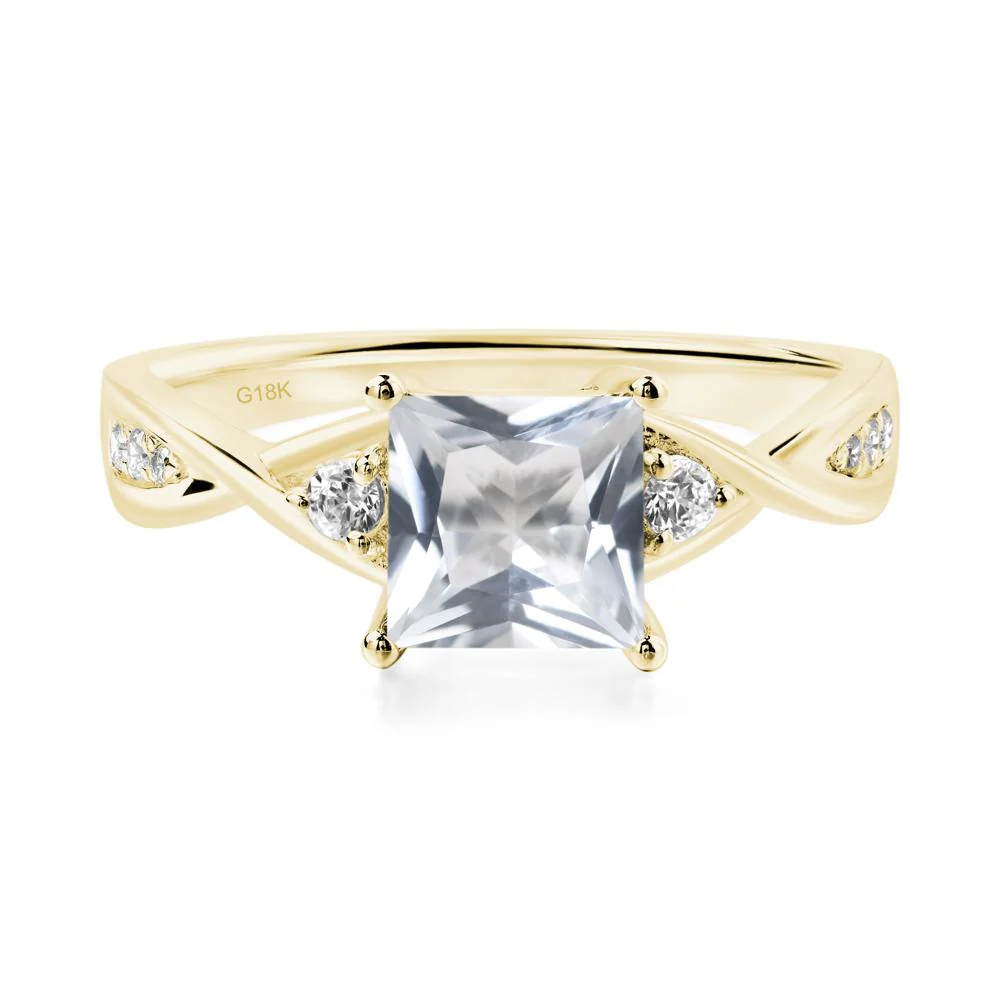 Princess Cut White Topaz Engagement Ring - Image 7