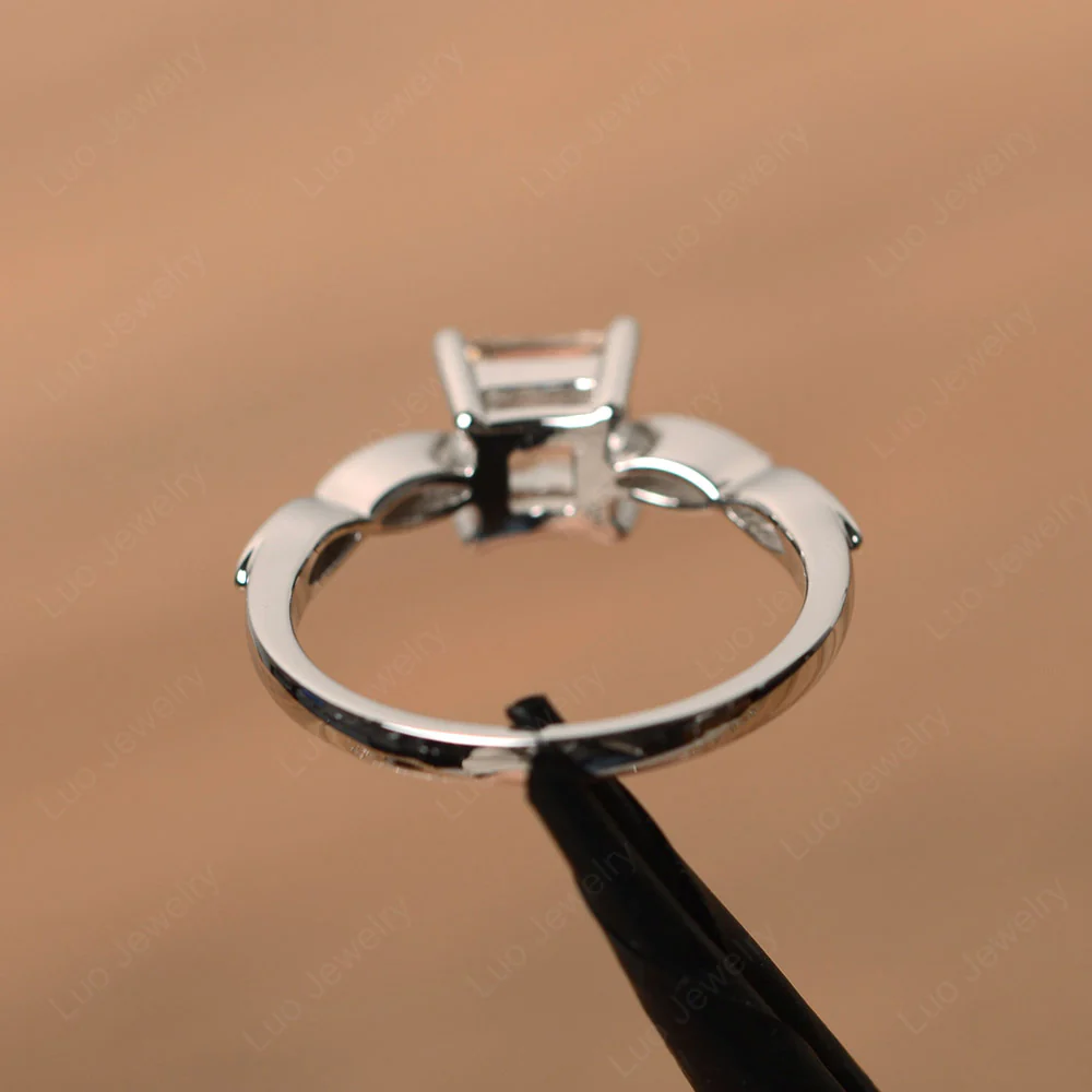 Princess Cut White Topaz Ring - Image 3