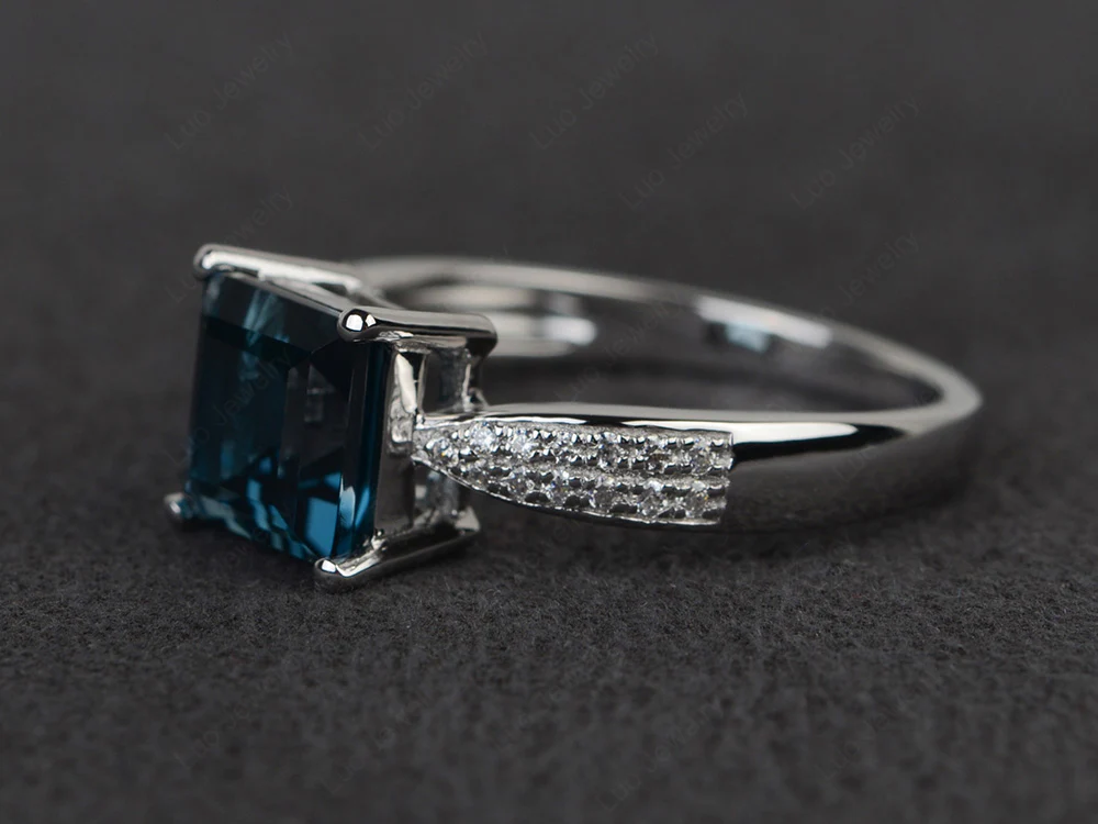 Square London Blue Topaz Ring - Image 2
