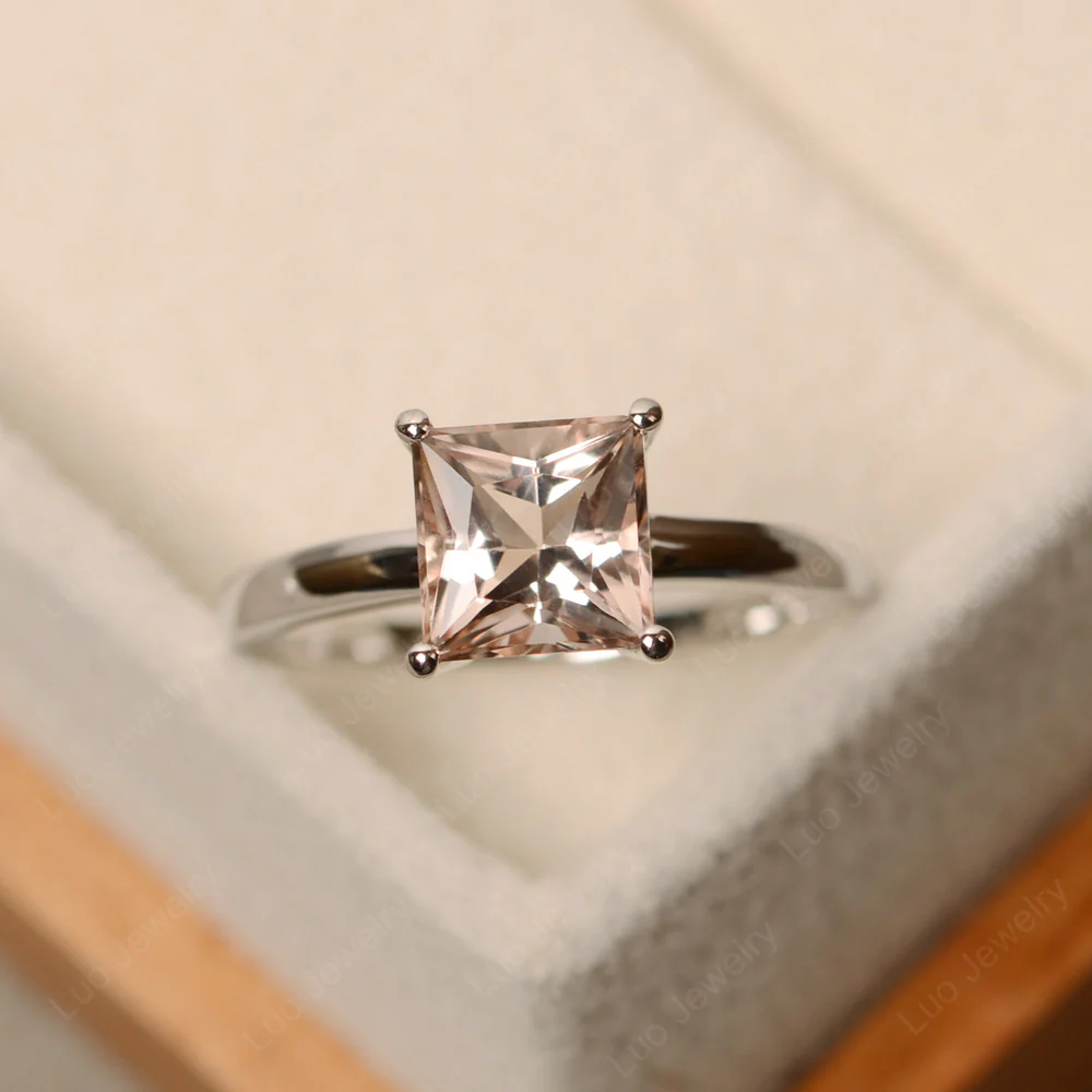 Morganite Minimal Engagement Ring