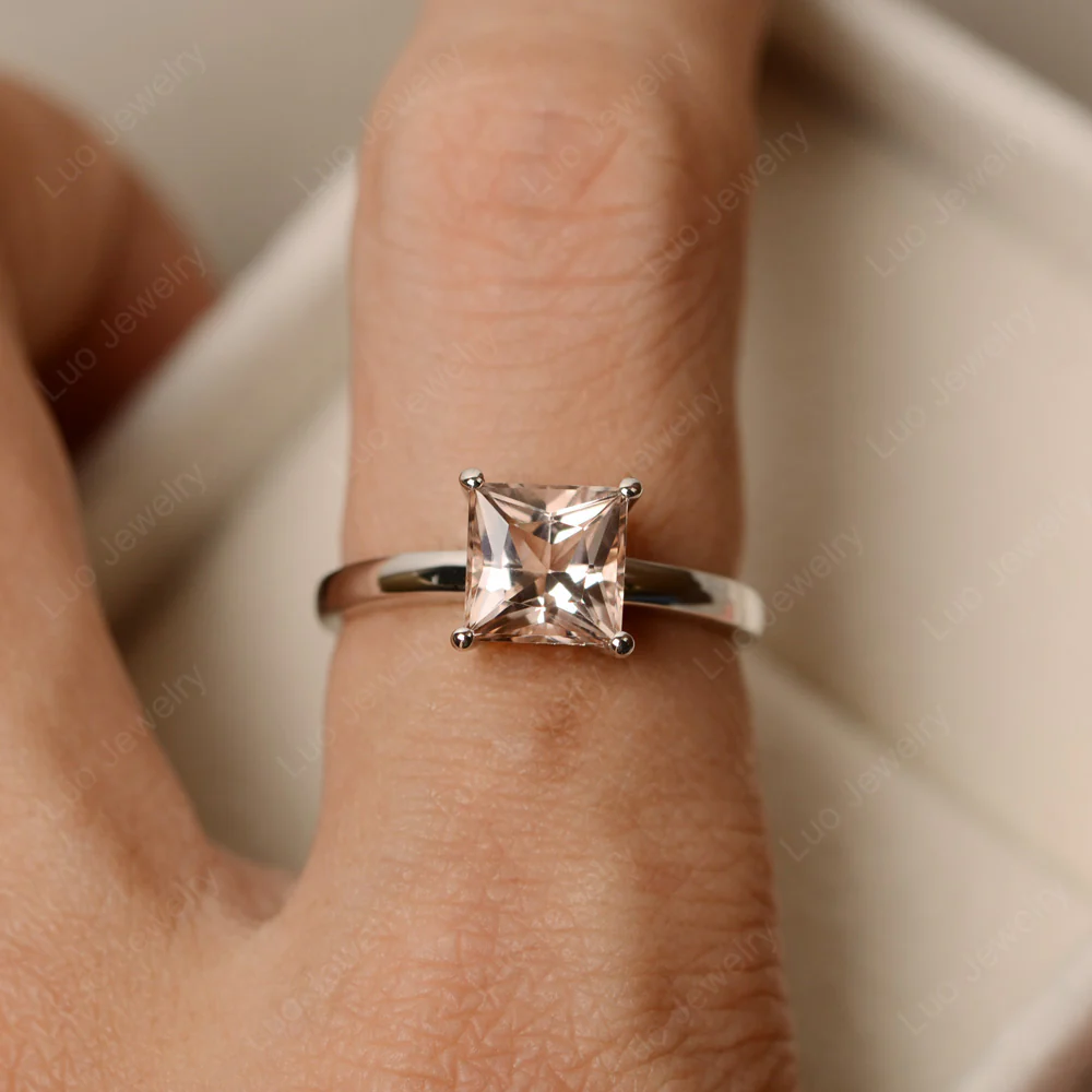 Morganite Minimal Engagement Ring - Image 4