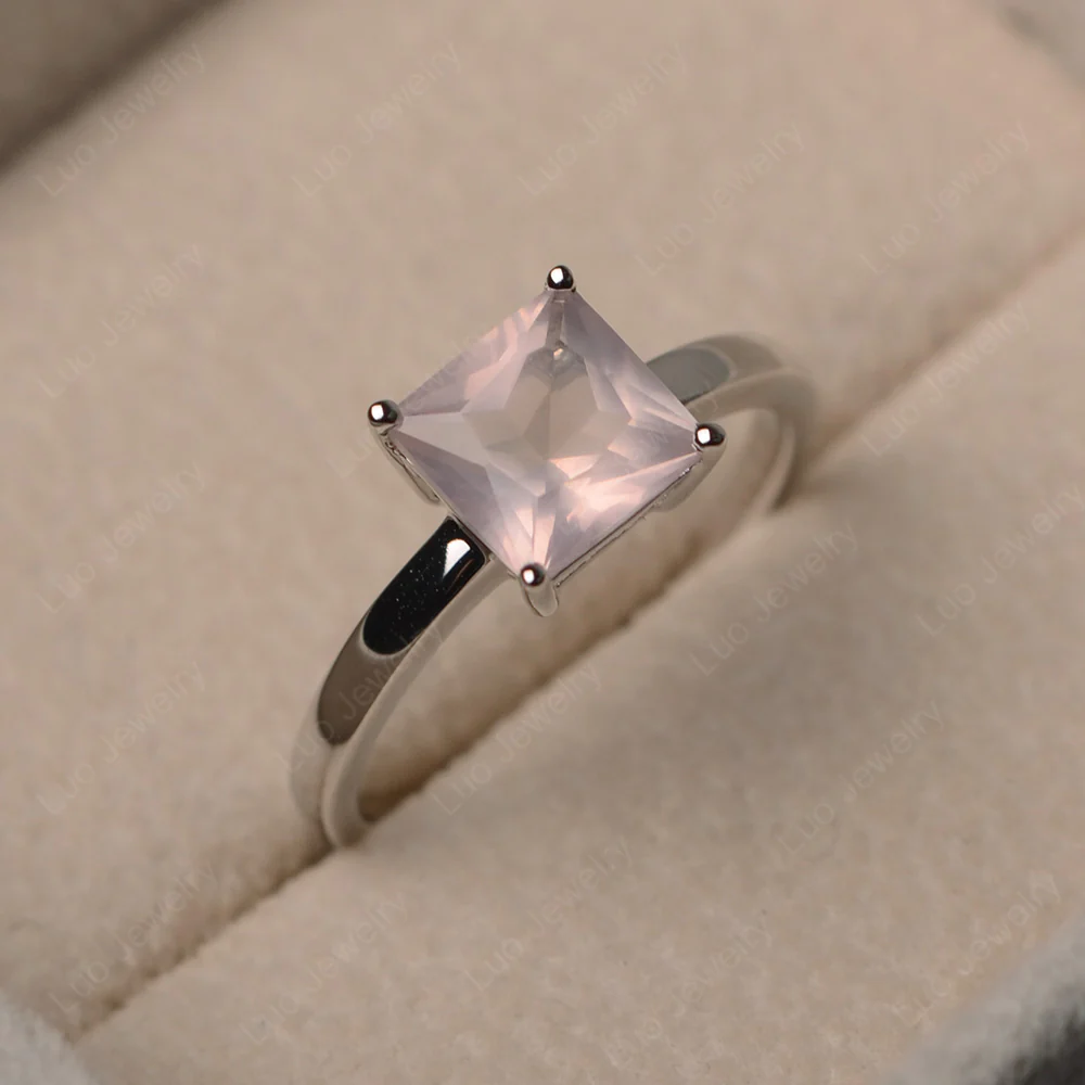 Rose Quartz Minimal Engagement Ring - Image 2