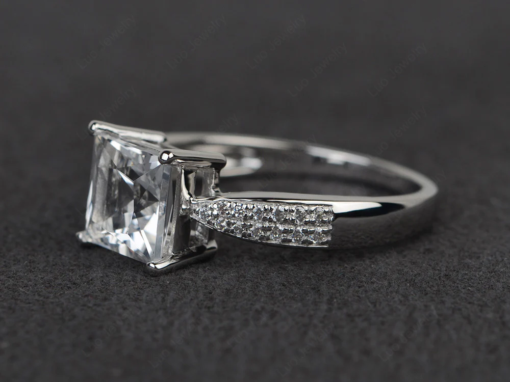 Princess White Topaz Ring - Image 2