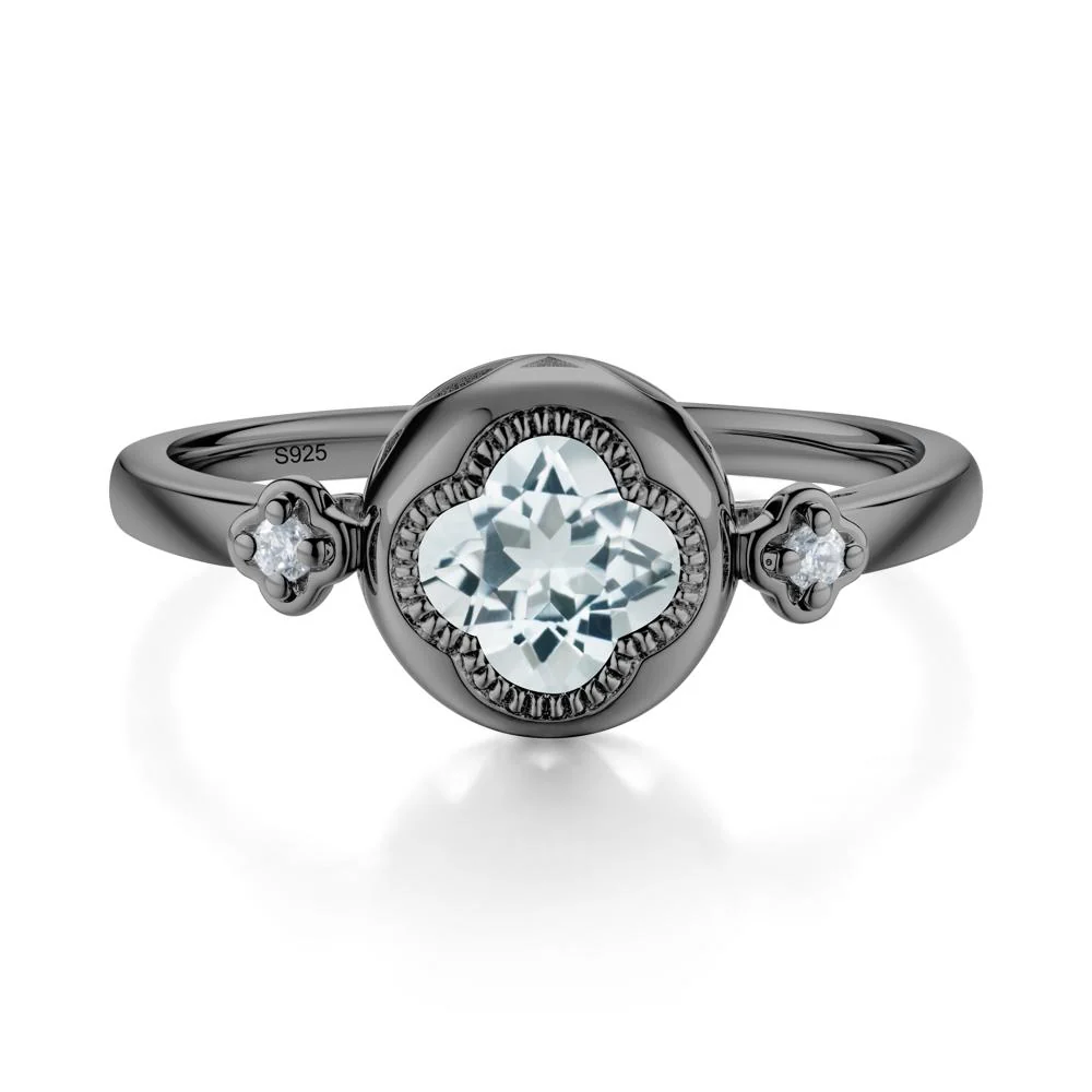 Quatrefoil Inspired Aquamarine Statement Ring - Image 9