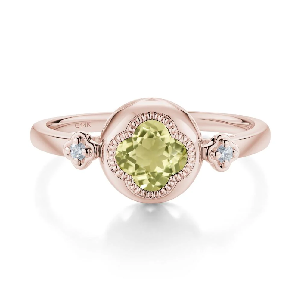Quatrefoil Inspired Lemon Quartz Statement Ring