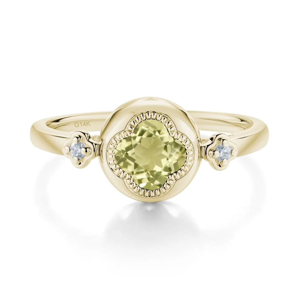 Quatrefoil Inspired Lemon Quartz Statement Ring - Image 2