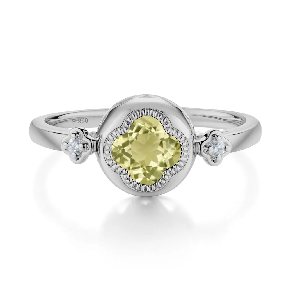 Quatrefoil Inspired Lemon Quartz Statement Ring - Image 6
