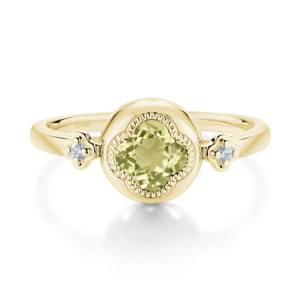 Quatrefoil Inspired Lemon Quartz Statement Ring - Image 8