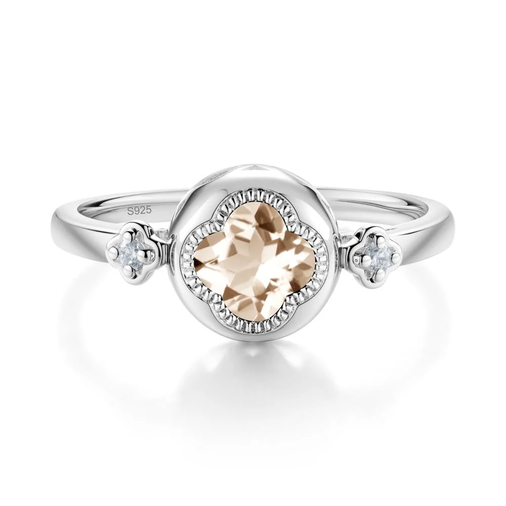 Quatrefoil Inspired Morganite Statement Ring