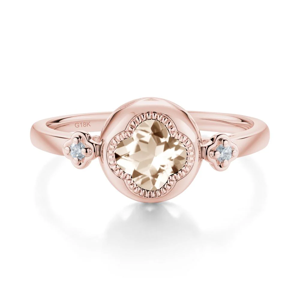 Quatrefoil Inspired Morganite Statement Ring - Image 8