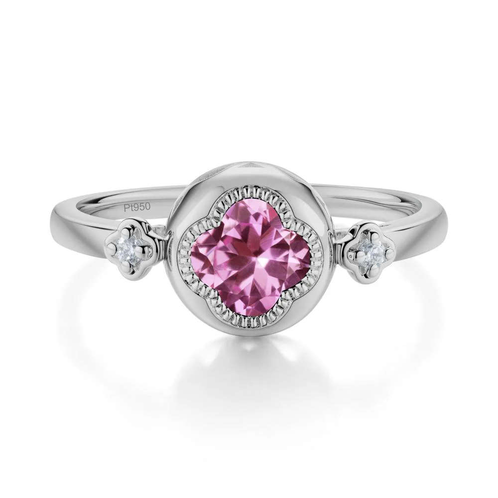Quatrefoil Inspired Pink Sapphire Statement Ring - Image 4