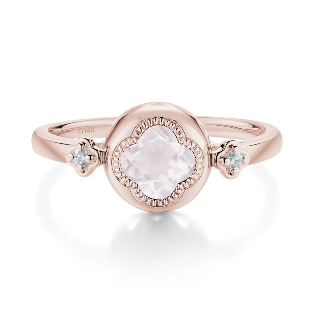 Quatrefoil Inspired Rose Quartz Statement Ring