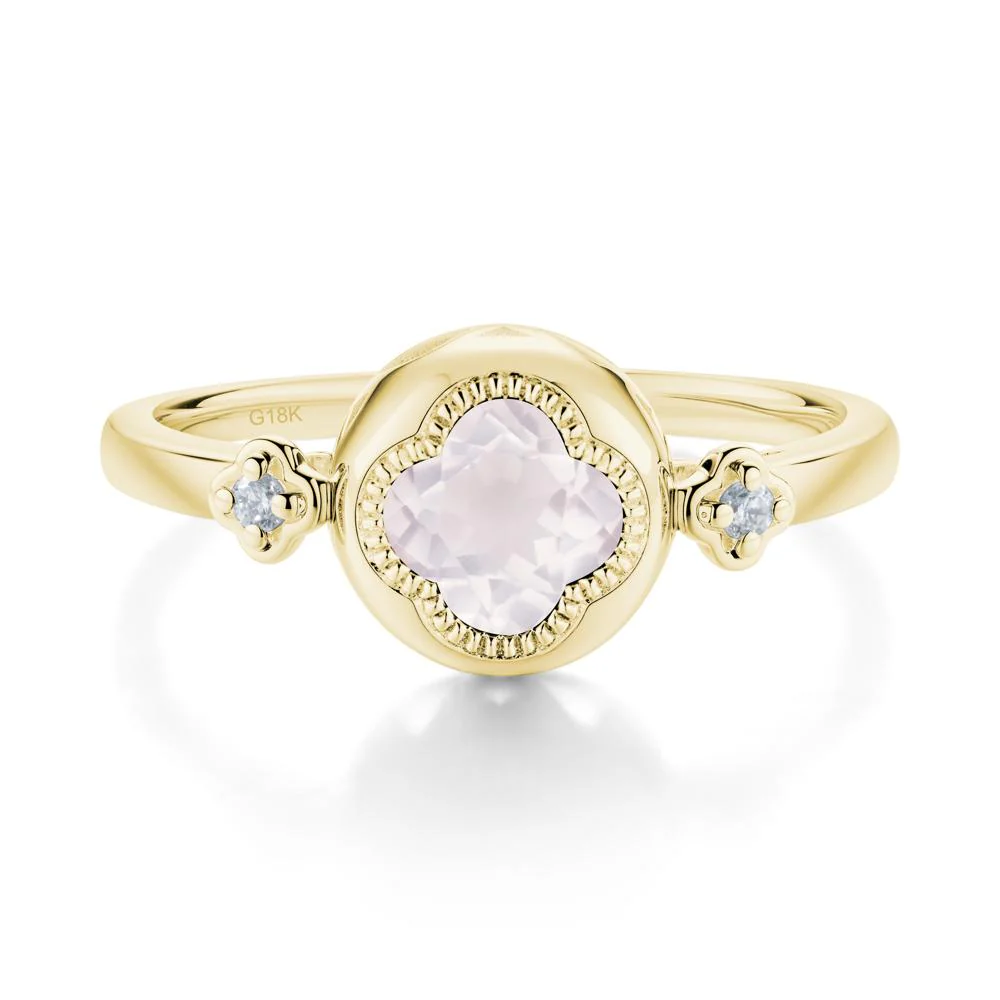 Quatrefoil Inspired Rose Quartz Statement Ring - Image 2
