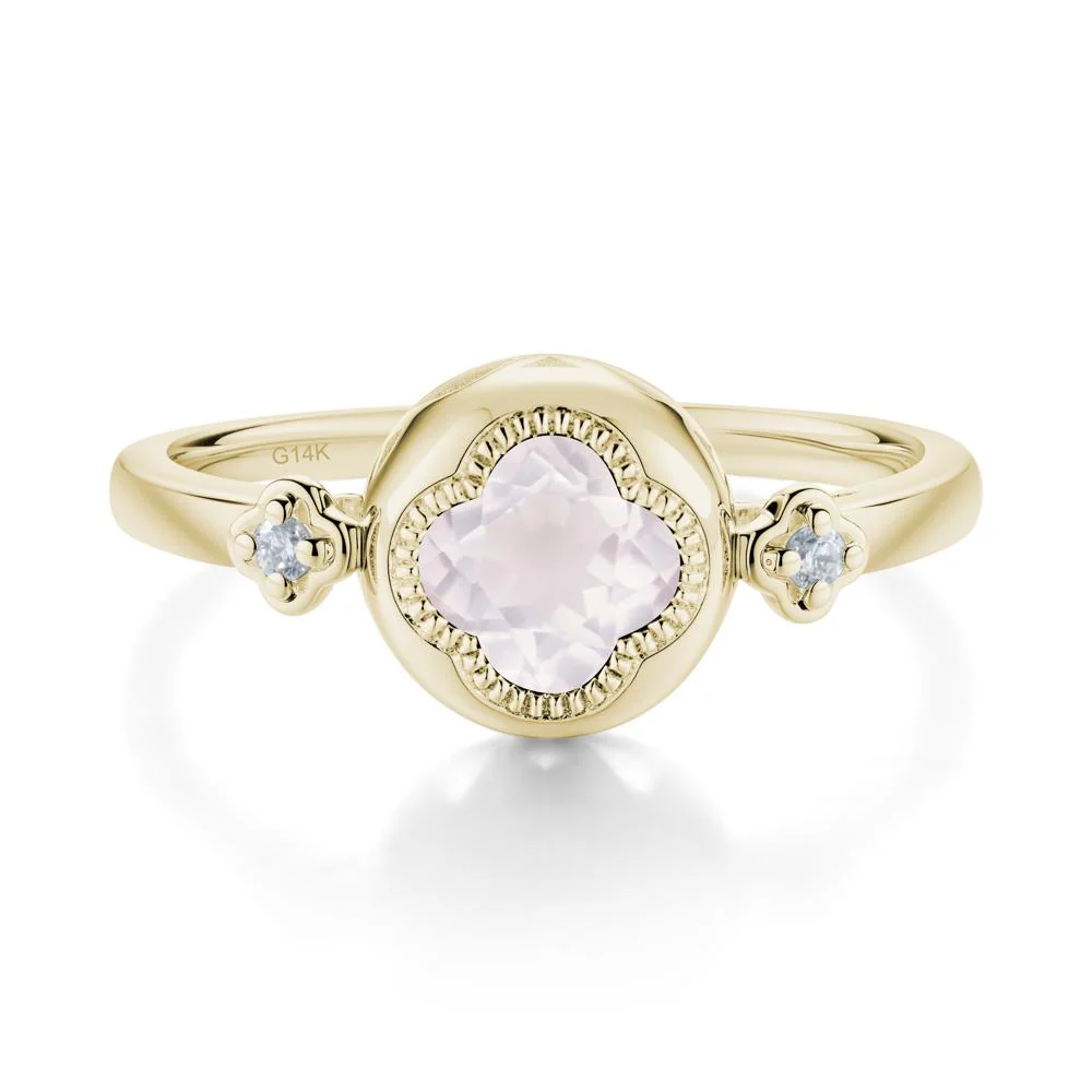 Quatrefoil Inspired Rose Quartz Statement Ring - Image 3