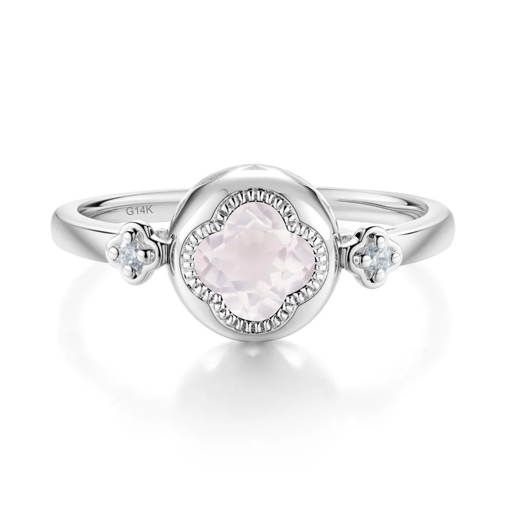 Quatrefoil Inspired Rose Quartz Statement Ring - Image 4