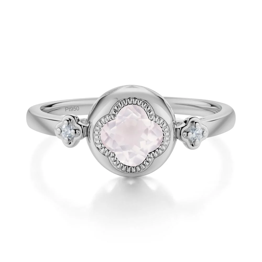 Quatrefoil Inspired Rose Quartz Statement Ring - Image 9