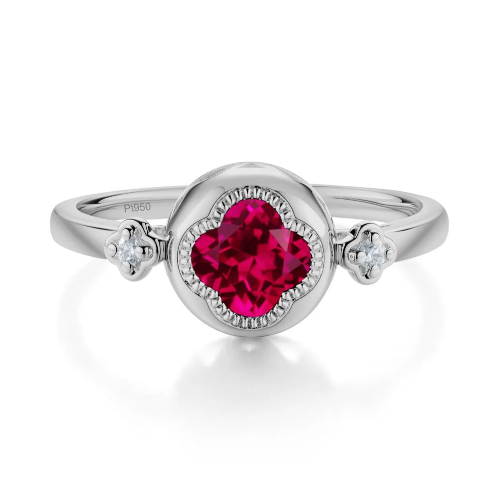 Quatrefoil Inspired Ruby Statement Ring