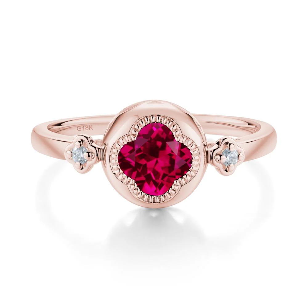 Quatrefoil Inspired Ruby Statement Ring - Image 3