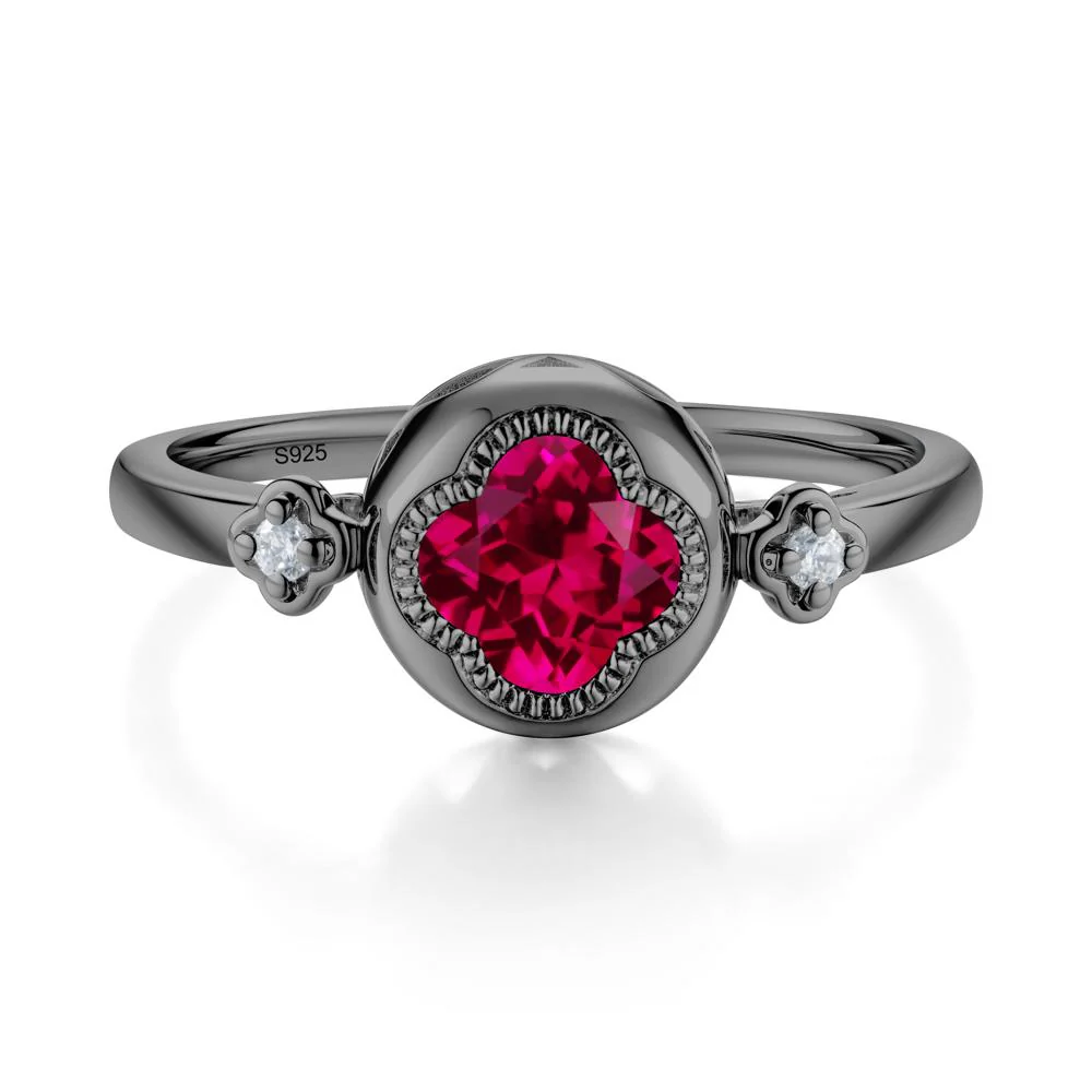 Quatrefoil Inspired Ruby Statement Ring - Image 4