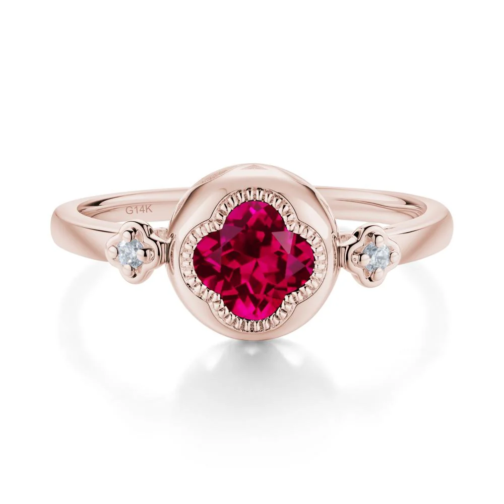 Quatrefoil Inspired Ruby Statement Ring - Image 5