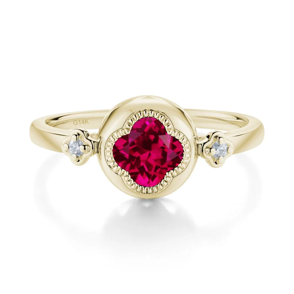 Quatrefoil Inspired Ruby Statement Ring - Image 7