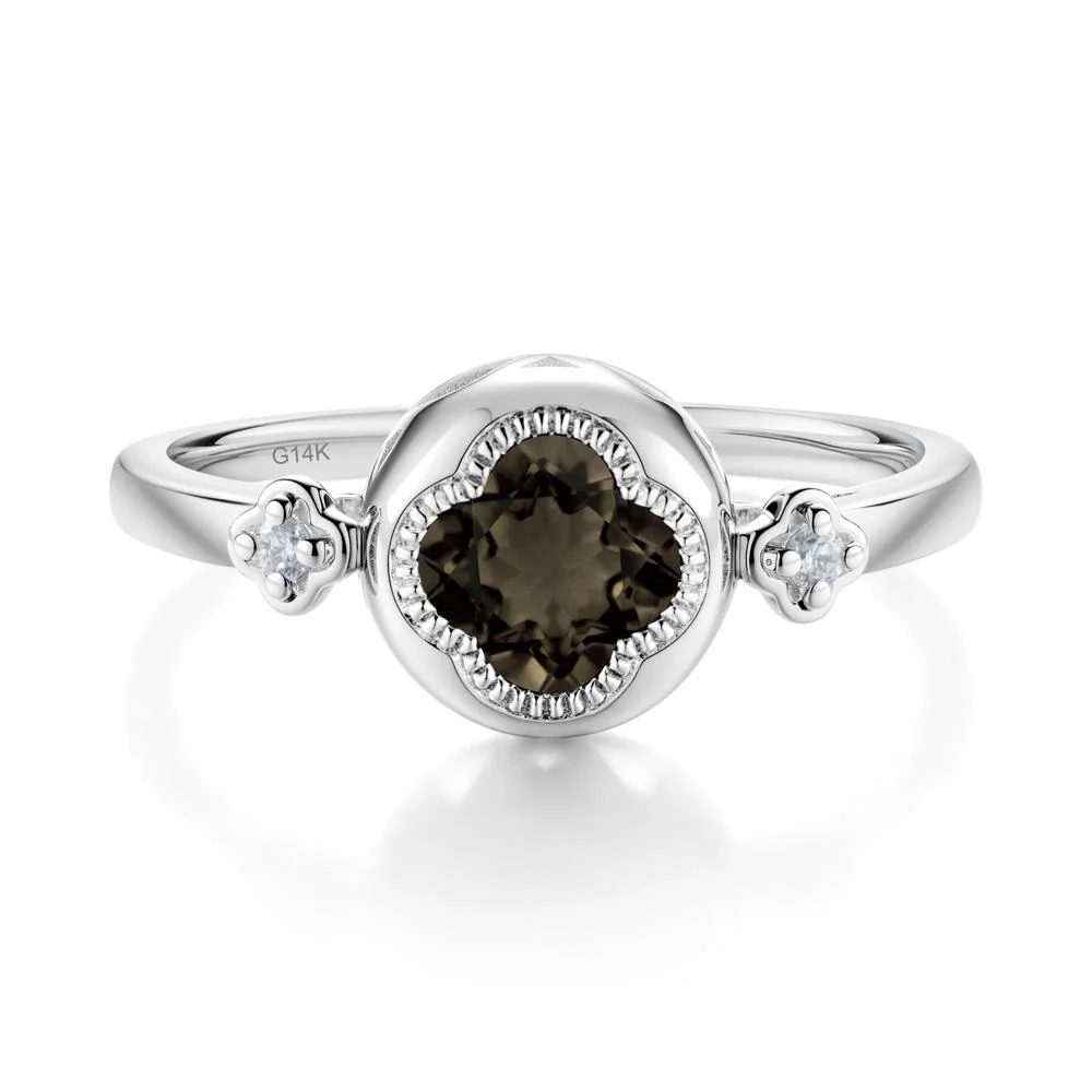 Quatrefoil Inspired Smoky Quartz Statement Ring