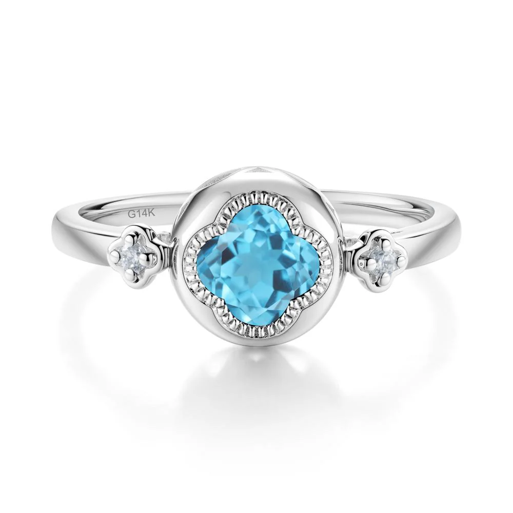 Quatrefoil Inspired Swiss Blue Topaz Statement Ring - Image 4