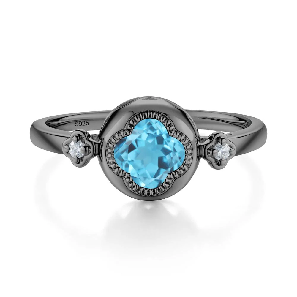 Quatrefoil Inspired Swiss Blue Topaz Statement Ring - Image 6