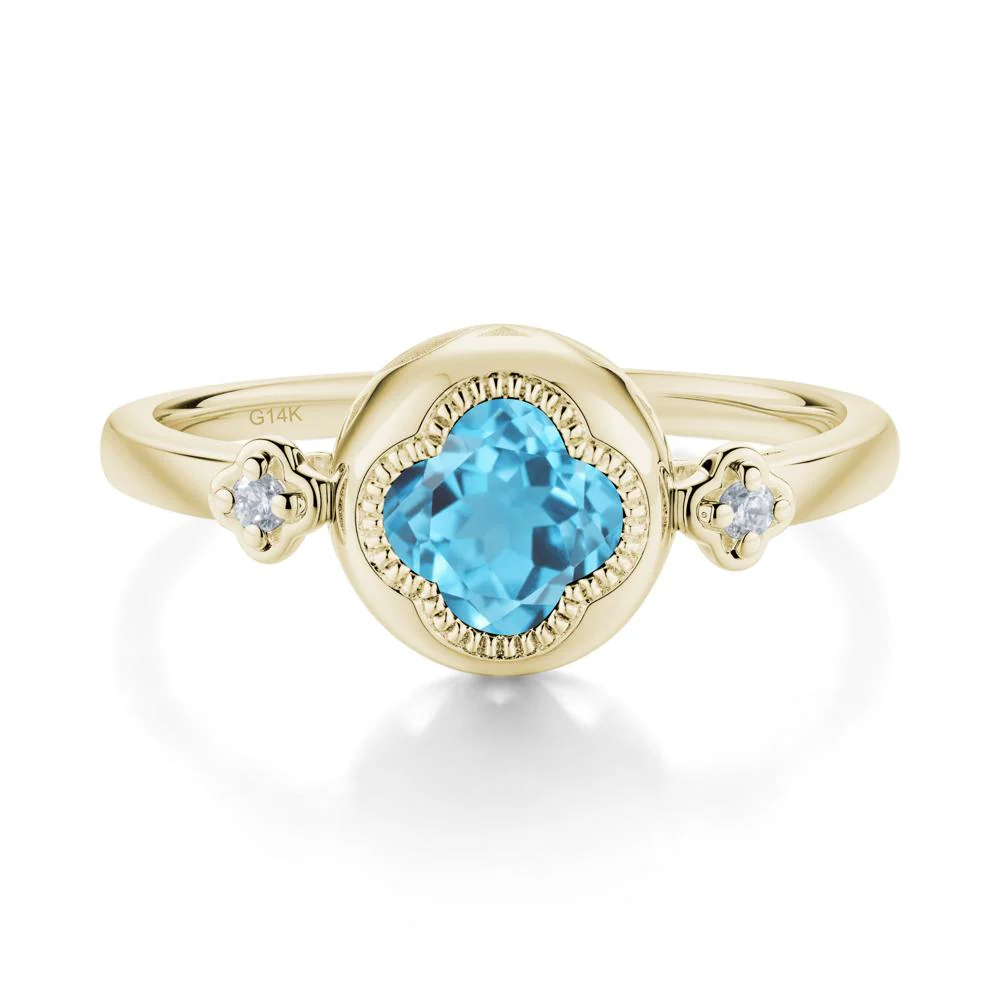 Quatrefoil Inspired Swiss Blue Topaz Statement Ring - Image 9