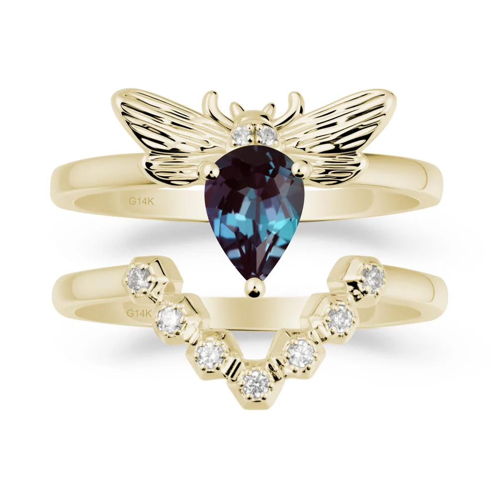 Queen Bee Inspired Alexandrite Ring Set - Image 3