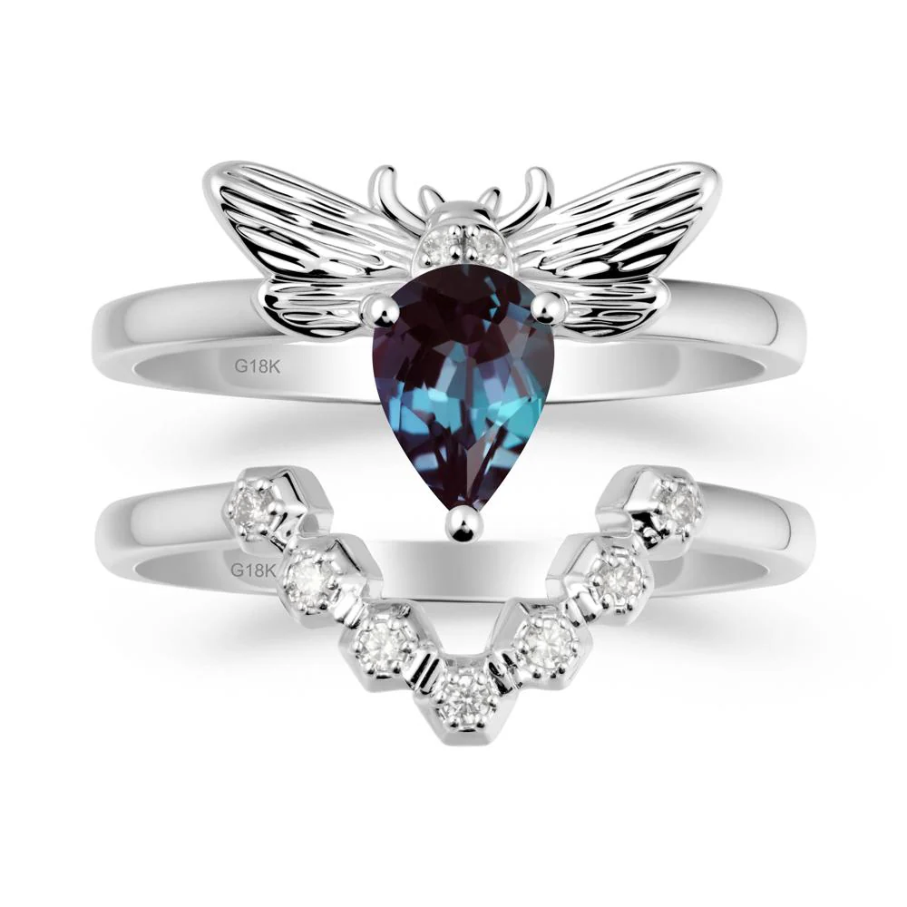 Queen Bee Inspired Alexandrite Ring Set - Image 5