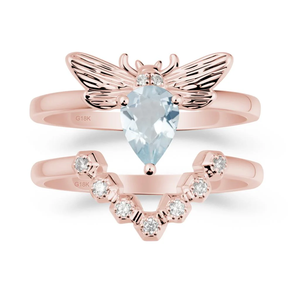 Queen Bee Inspired Aquamarine Ring Set - Image 4