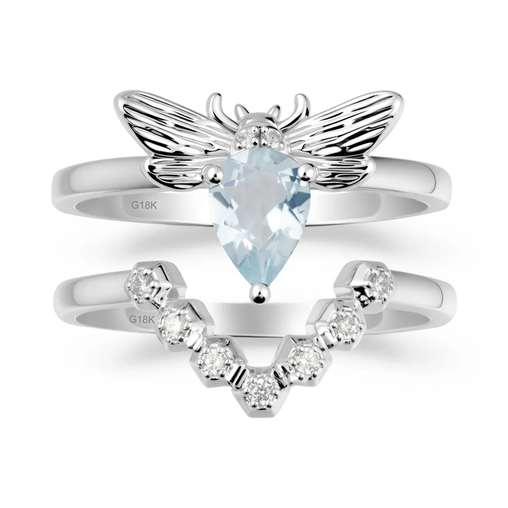 Queen Bee Inspired Aquamarine Ring Set - Image 5
