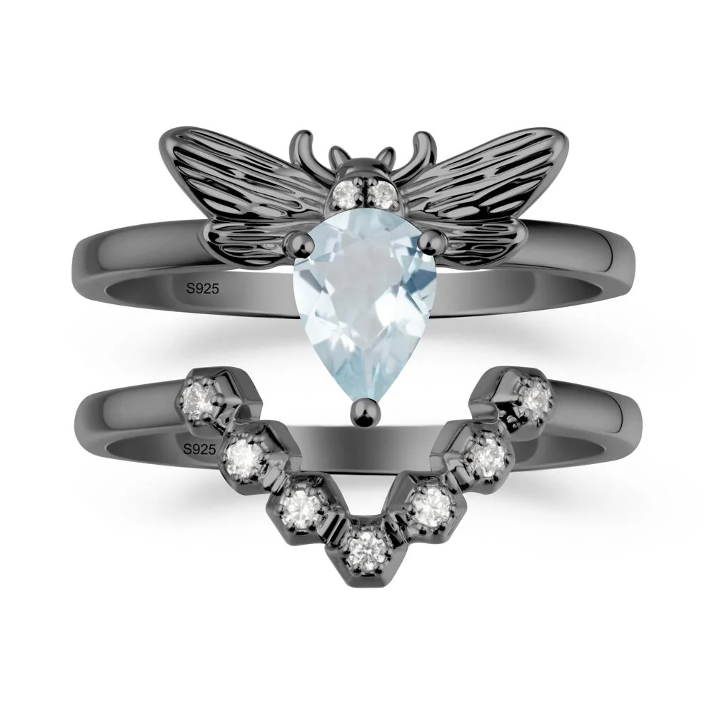 Queen Bee Inspired Aquamarine Ring Set - Image 7