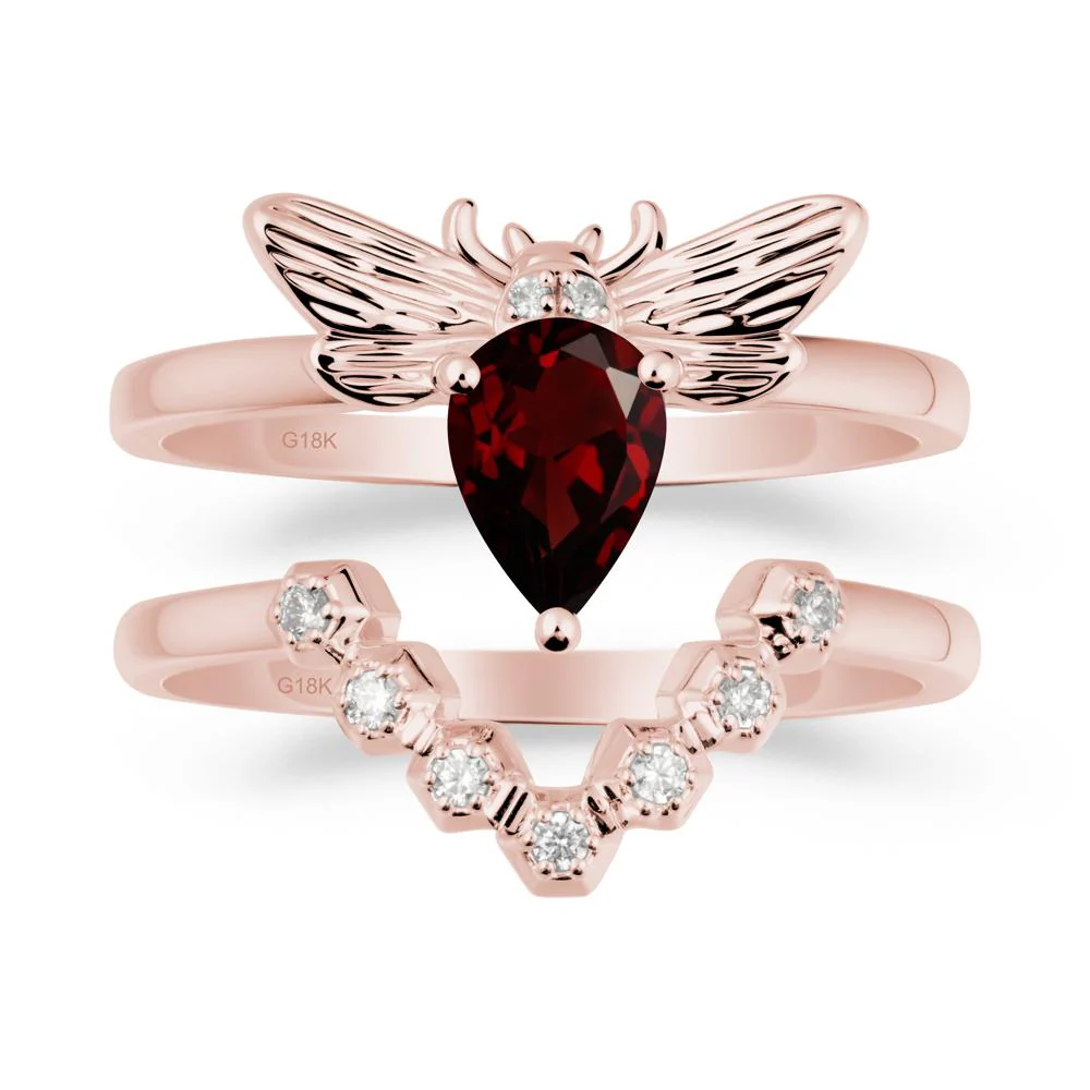 Queen Bee Inspired Garnet Ring Set - Image 4