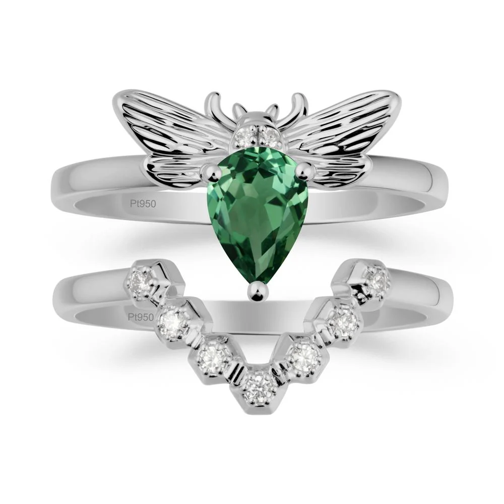 Queen Bee Inspired Green Sapphire Ring Set - Image 8