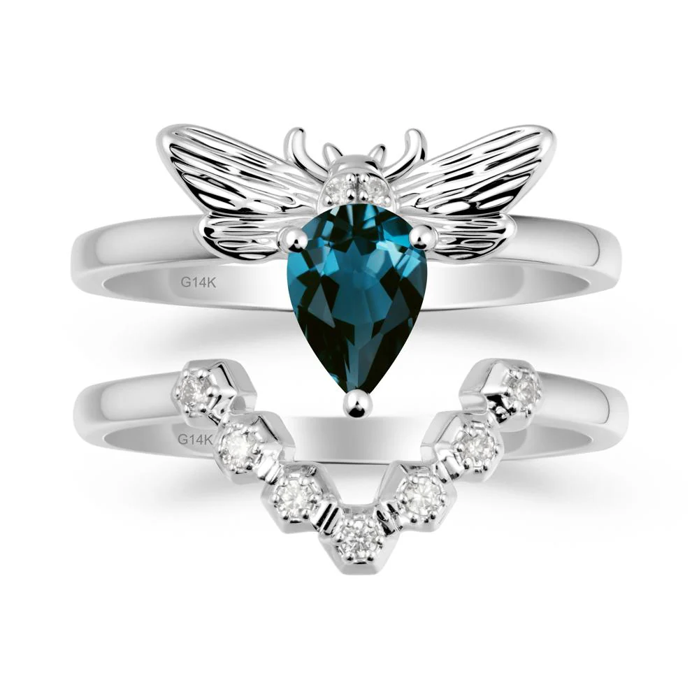 Queen Bee Inspired London Blue Topaz Ring Set - Image 2