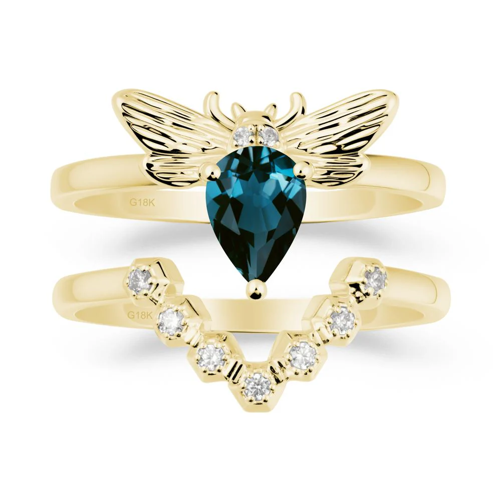 Queen Bee Inspired London Blue Topaz Ring Set - Image 6