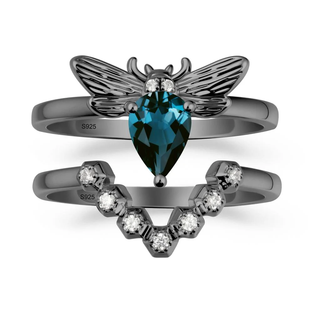 Queen Bee Inspired London Blue Topaz Ring Set - Image 7